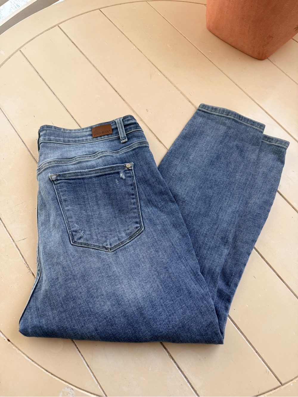 Judy Blue Mid Blue Straight Leg Jeans